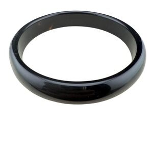Black Agate Gemstone Bangle‎ Bracelet Statement Fashion Jewelry Women